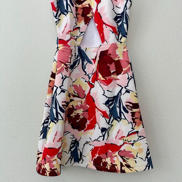 Abercrombie and Fitch floral halter mini key hole back spring colorful flowers S - Picture 10 of 15